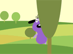 Purple Dog Hiding